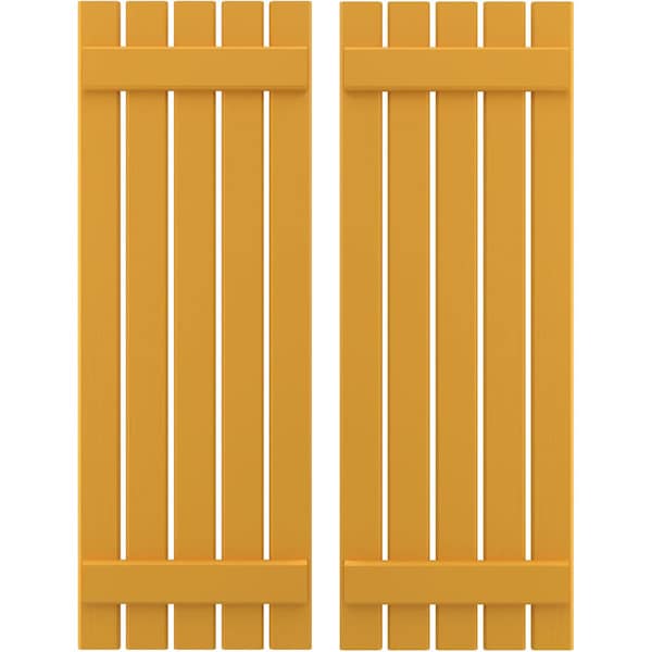 Ekena Millwork Americraft 5-Board, 2 Batten Exterior Real Wood Spaced Board-n-Batten Shutters, ARW101SB519X61TUH, PR ARW101SB519X61TUH - main